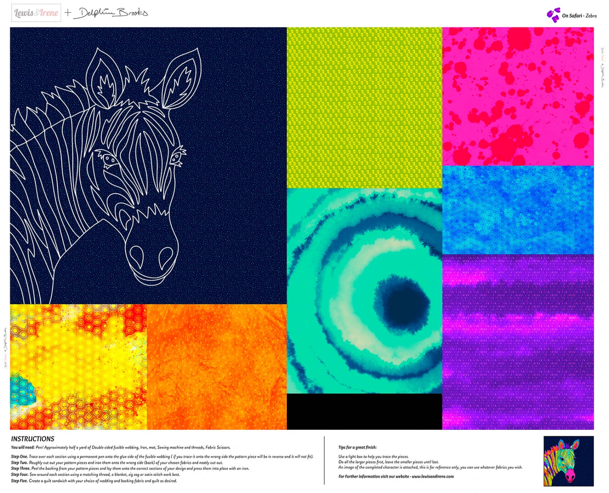 On Safari Collage print, by the Panel, Zebra from Lewis and Irene