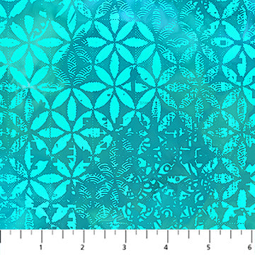 Boho Blooms DP27784-64 Turquoise by Deborah Edwards for Northcott Fabrics