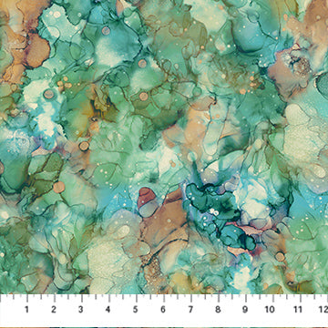Autumn Breeze, MD Teal Texture from Northcott, by the yard