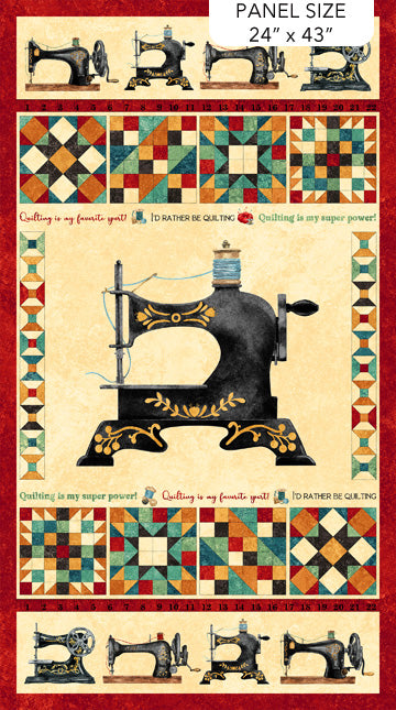 Stonehenge Stitchin Beige Multi  Panel