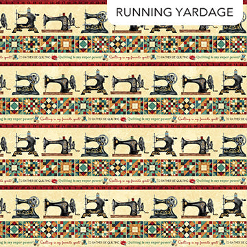Stonehenge Stitchin Border Print Running yardage