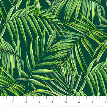 Coastal Breeze, Dark Green Palms from Northcott, by the yard