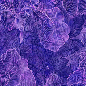 Infatuation, from Northcott, Purple Iris Texture by the yard