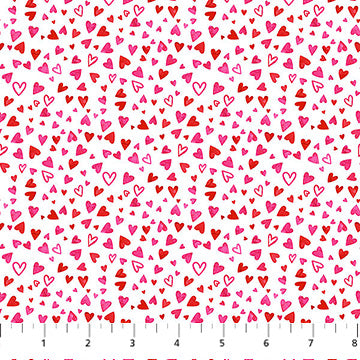 Forever Love Mini White Hearts from Northcott