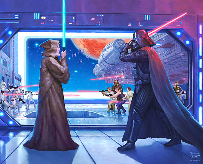 Star Wars Epic Lucas Films - Obi Wan Battles - 36" x 44" PANEL
