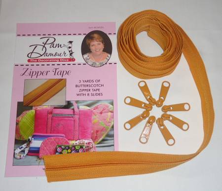 3 yards of Reversible Coil Zipper Tape with 8 Slides Brown