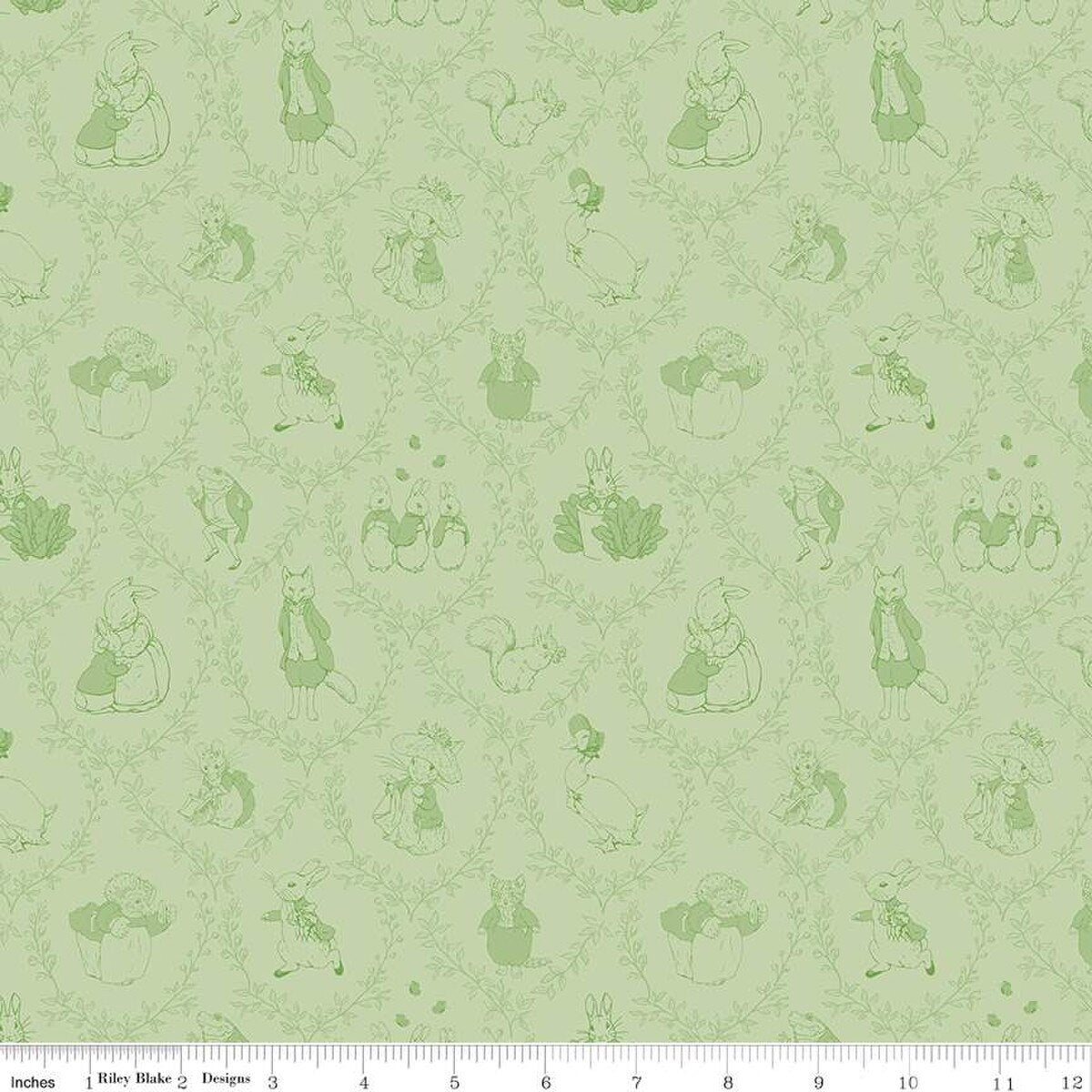 Flannel Peter Rabbit™ & Friends Toile Fern by the yard