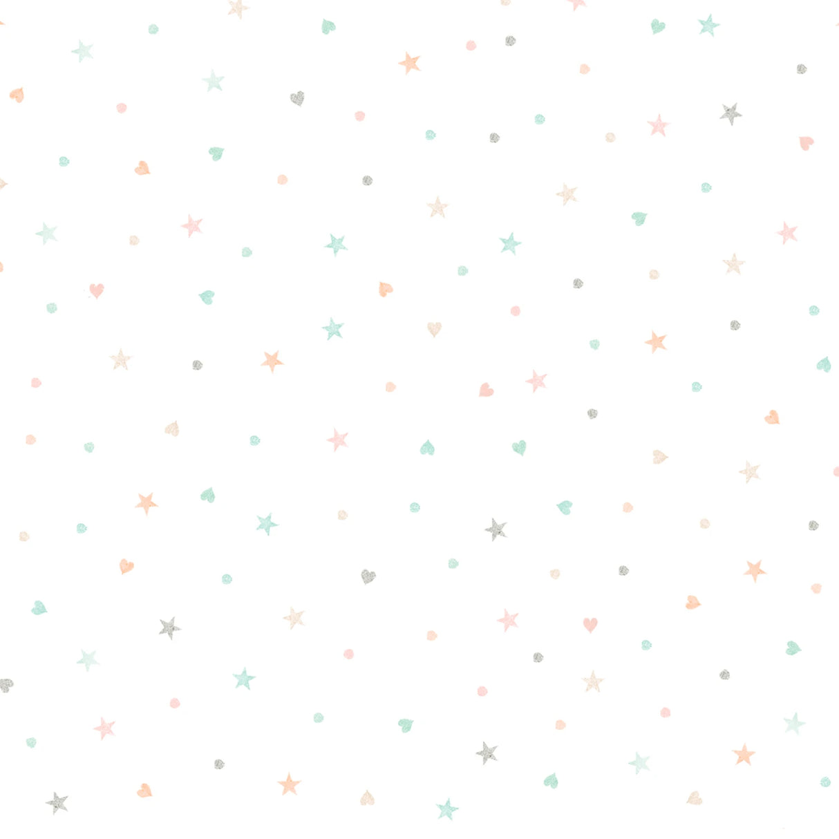 Ditzy Stars and Hearts Cotton Flannel by the yard