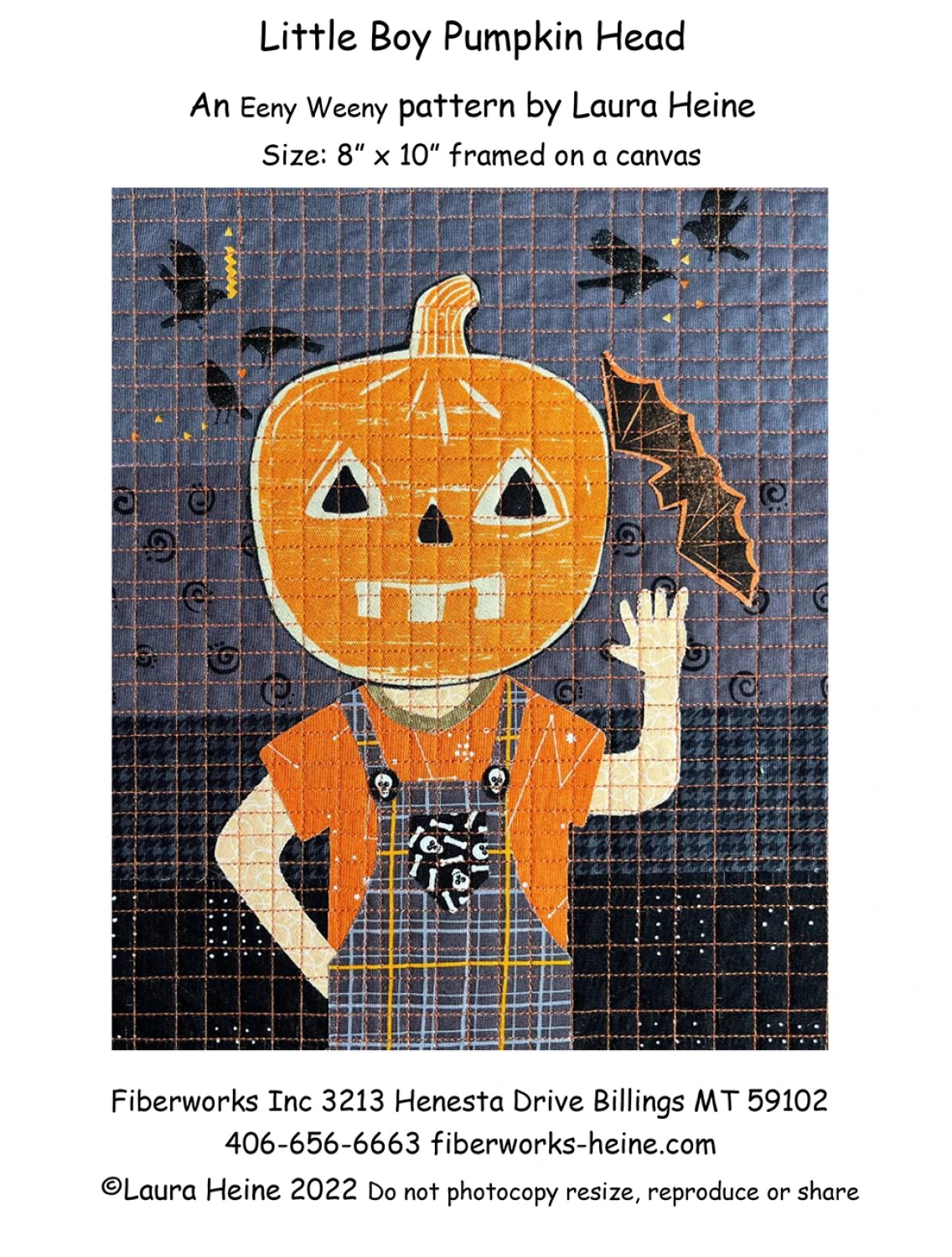 Little Boy Pumpkin Head Collage Pattern by Laura Heine