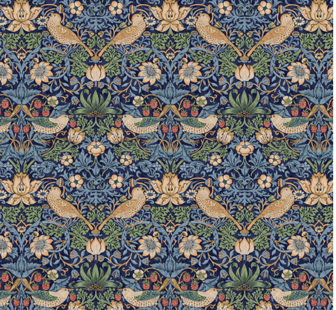 Backing Fabric - Strawberry Thief - Multi || The Original Morris & Co. 108"