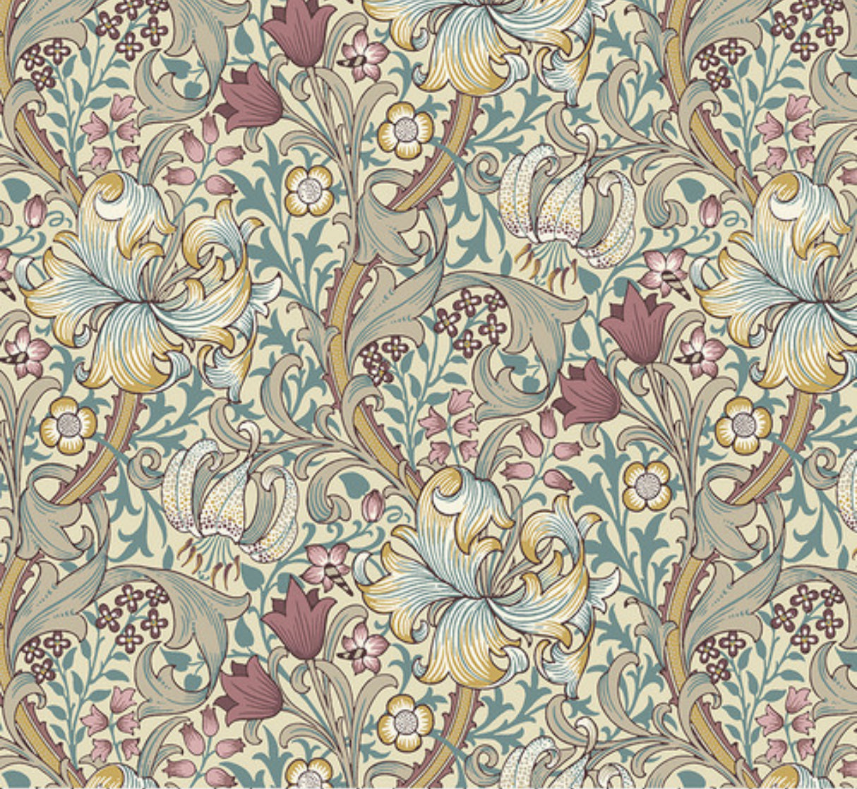 Golden Lily- Dusk|| The Original Morris & Co. by the yard