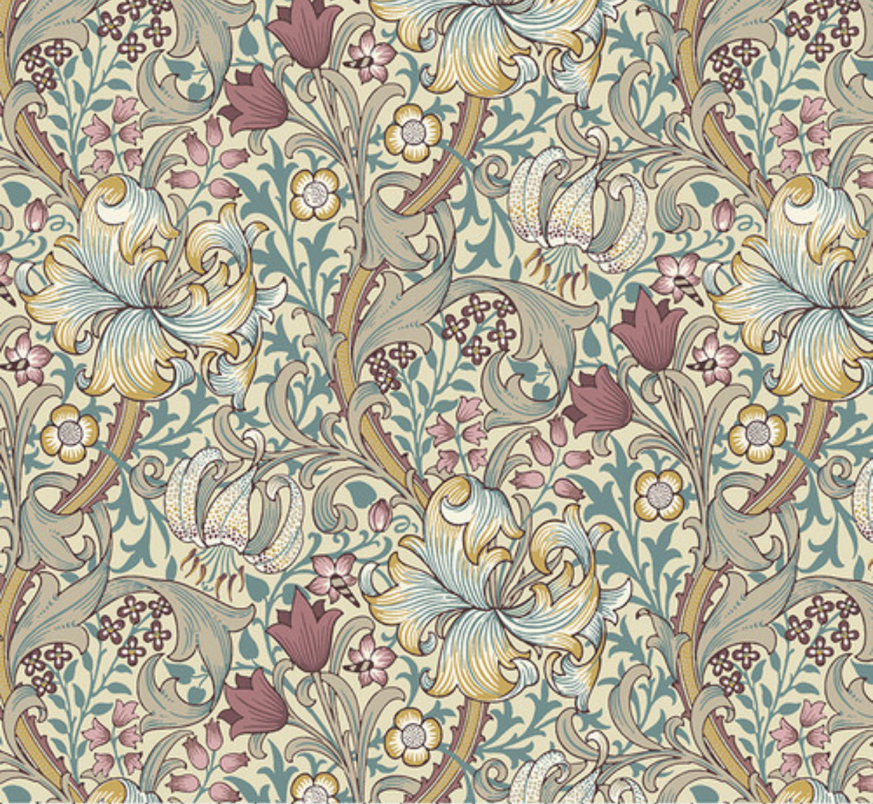 Golden Lily- Dusk|| The Original Morris & Co. by the yard