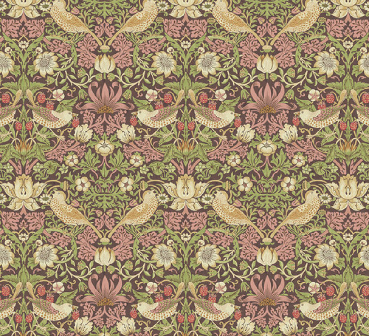 Strawberry thief- chocolate The Original Morris & Co. by the yard