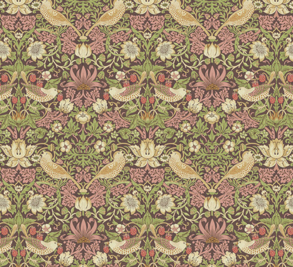 Strawberry thief- chocolate The Original Morris & Co. by the yard