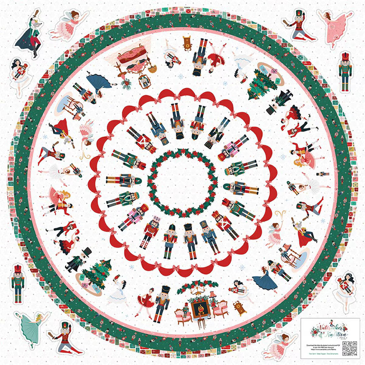 Nutcracker Tradition Home Décor Tree Skirt Panel from Riley Blake