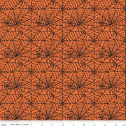 Sophisticated Halloween Spiderweb orange by Riley Blake sold by the yard