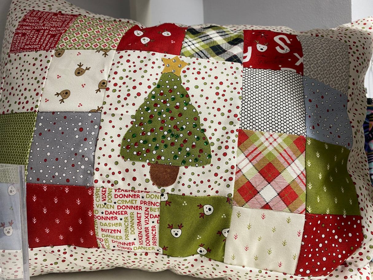 "My Christmas House" Machine Appliqué for Beginners: Pillow Workshop November 8 10:30am-3:30pm All Supplies Included