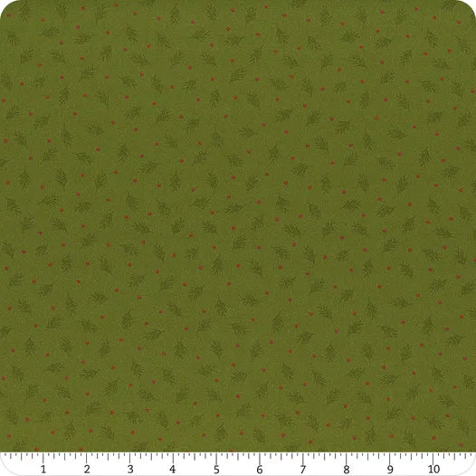 Marcus Fabrics Make It Merry Lamb Farm Designs pine, pines and berries  by the yard