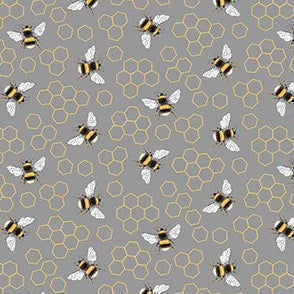 Beecroft by Northcott,Dark Gray Bee toss