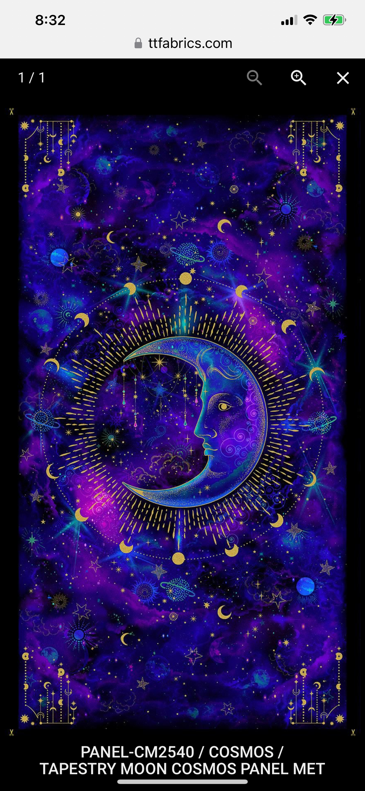 TAPESTRY MOON COSMOS PANEL MET by the yard