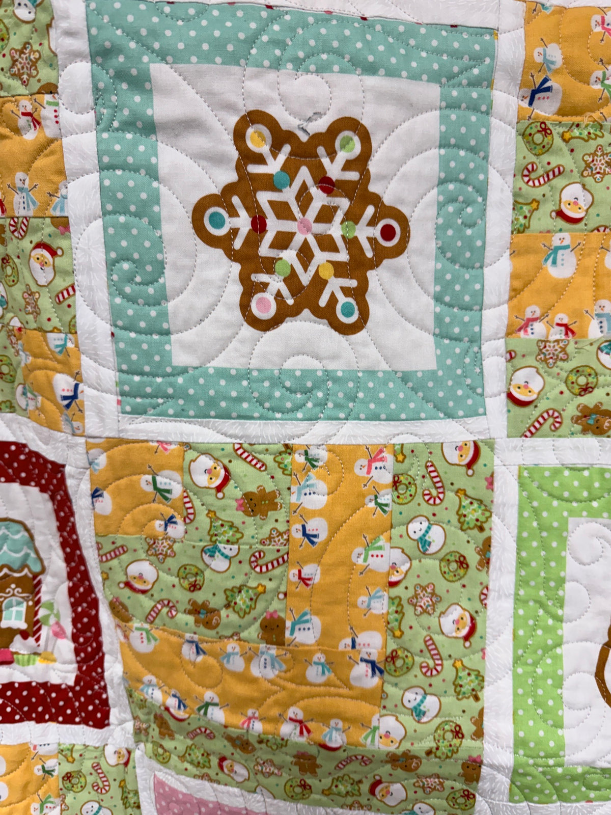 Christmas Cookie Quilt Shop Sample, 44" X 52"