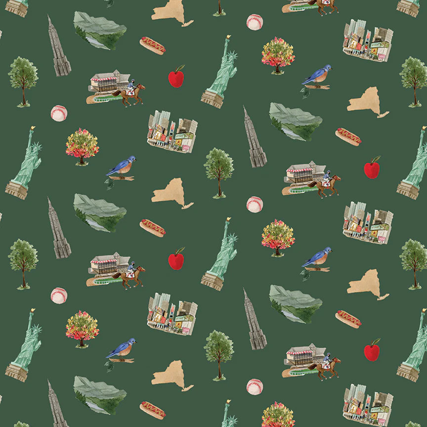 All New York Shop Hop Fabric Forest New York Icon Toss