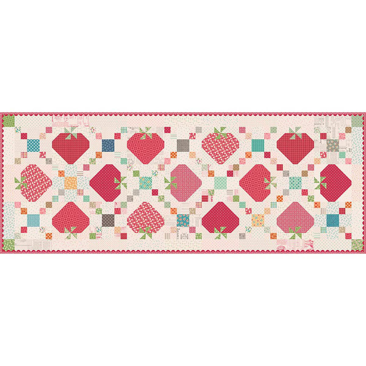 Sweet Strawberry Patch Runner Kit from Lori Holt's Farmer's Daughter Collection for Riley Blake