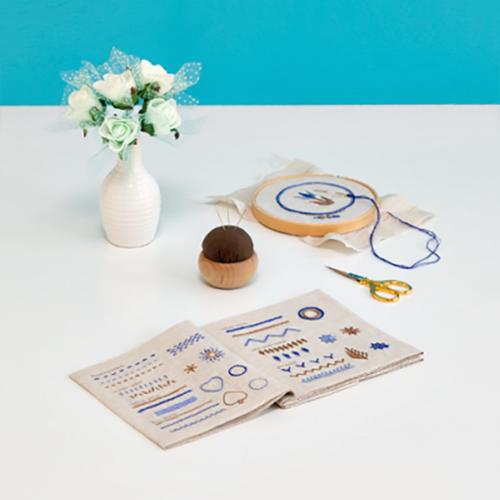 Embroidery Sampler Book Blue EK 101E Tulip