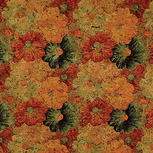 Cork Fabric 18x15" Flower Print BPC 1002 Belagio