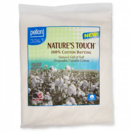 Pellon Natures Touch 100% Natural Cotton Batting w/Scrim Full-Sized 81in x 96in