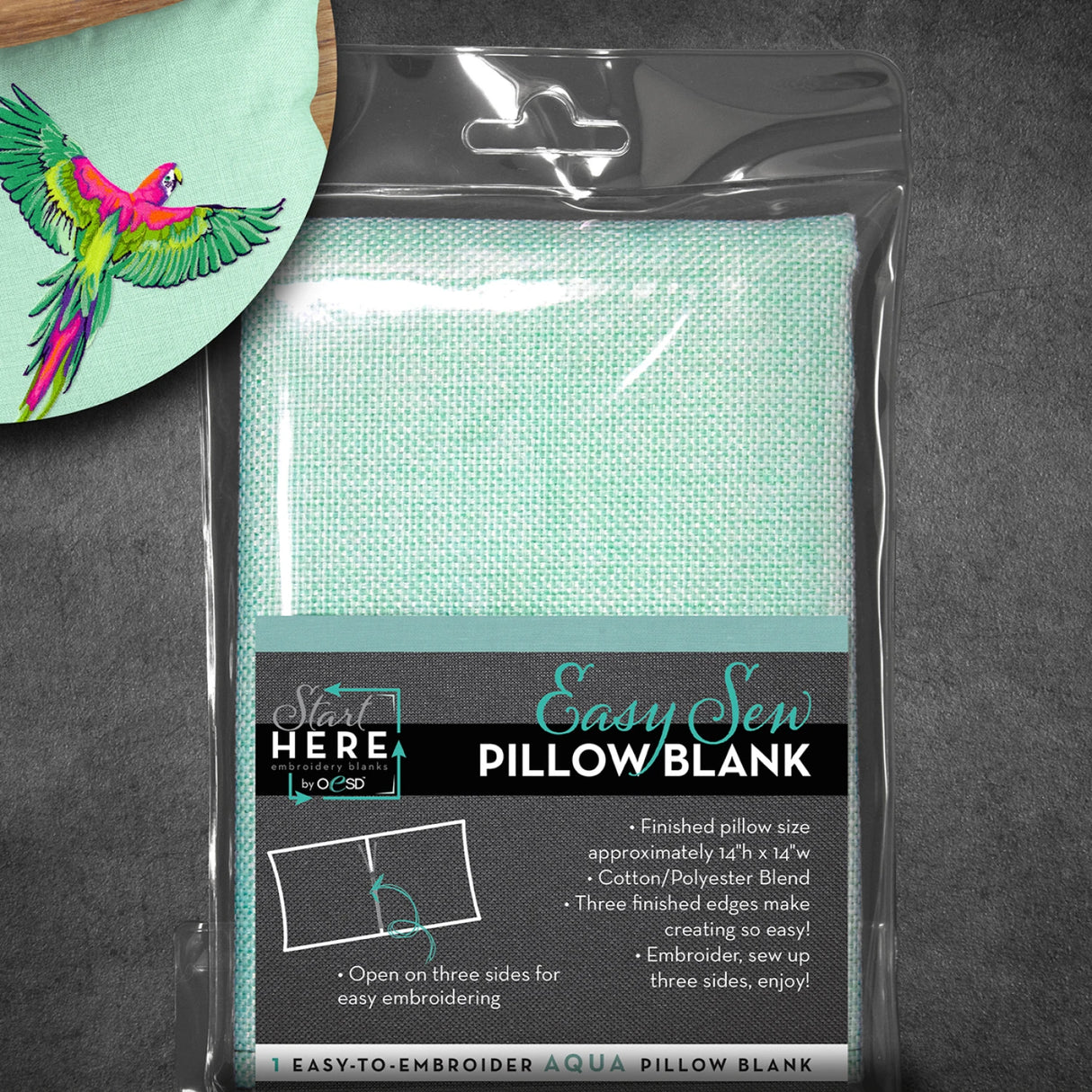 OESD Easy Sew Pillow Blank Aqua