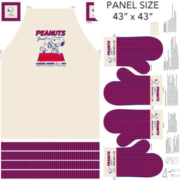 Peanuts Apron and Oven Mitts Panel