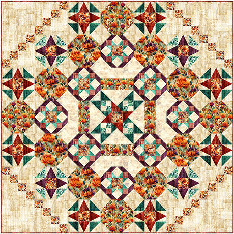 🍁 QT Fabrics Autumn Beauty Block of the Month (BOM), Ships March of 2027