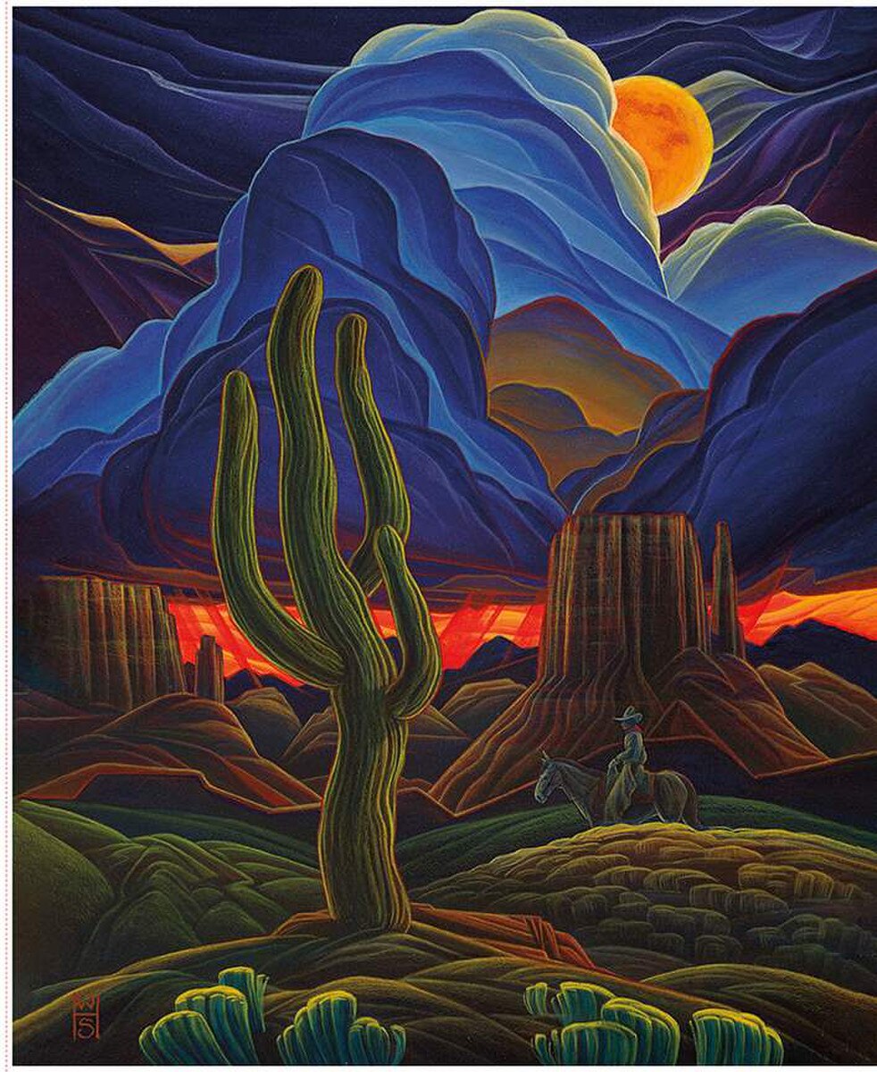 Western Reflections Moonlit Trail Panel