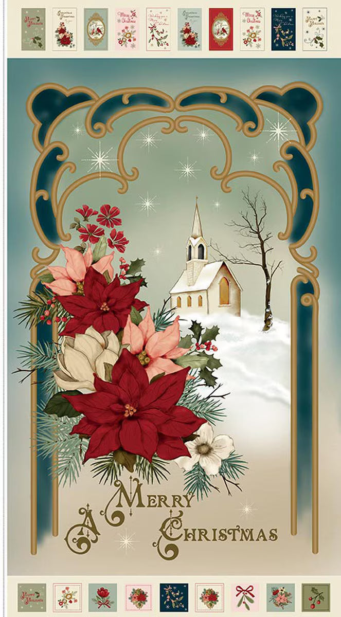 Christmas Greetings Panel from Riley Blake Designs, by the Panel