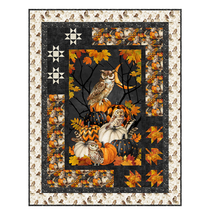 Fall Spirit Quilt Kit with Night Owl from Northcott