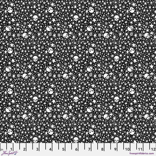 Starry Skulls - Black || Witchy Ways by Cori Dantini for Free Spirit by the yard