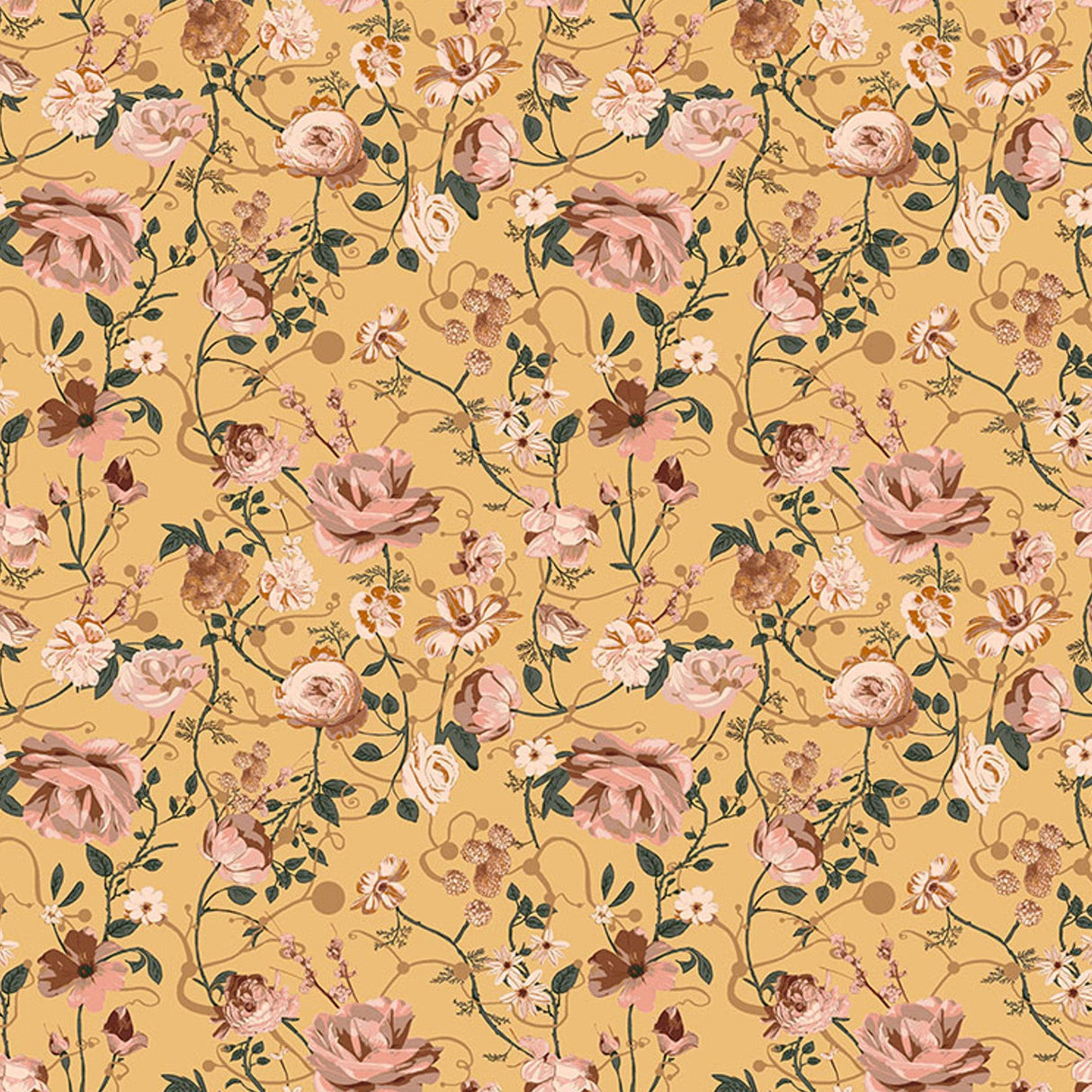 Entwined - Canary || Enrapture by the yard from Guicy Guice for FreeSpirit Fabrics