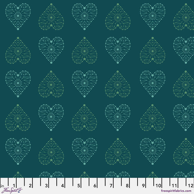 Amour - Turquoise || Enrapture by the yard from Guicy Guice for FreeSpirit Fabrics