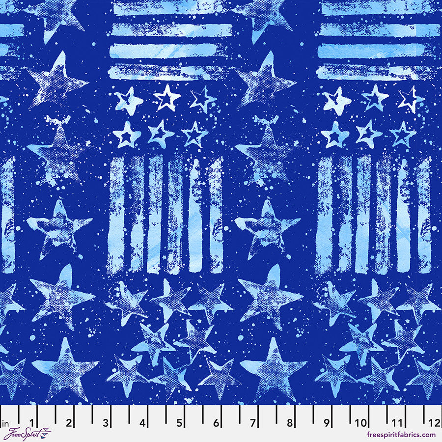 Stars and Stripes LG - Blue || Americana by the yard from FreeSpirit Fabrics