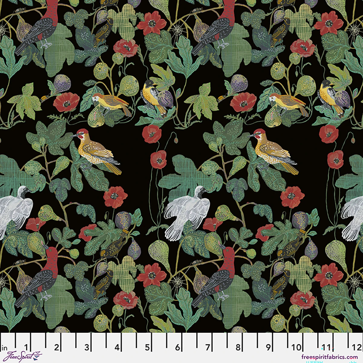Birds in the Fig Tree - Black || Last Fall in Japan by the yard from Natalie Lete