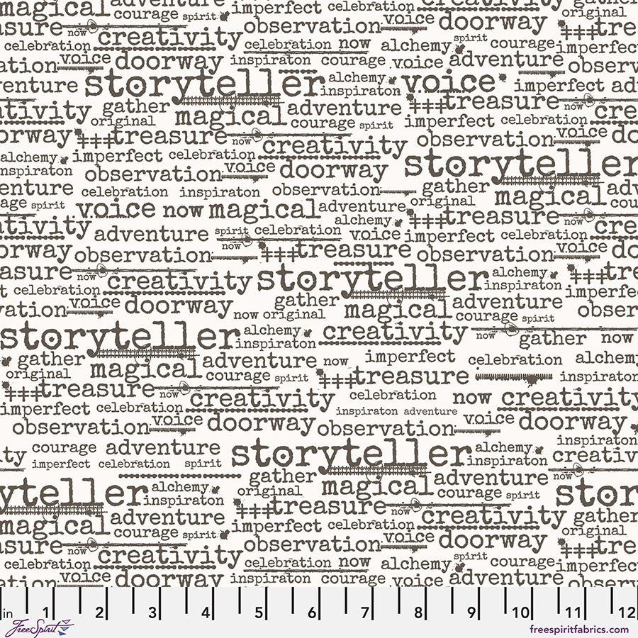 Wordster - Paper || Stamped from Seth Apter for Free Spirit Fabrics, by the yard