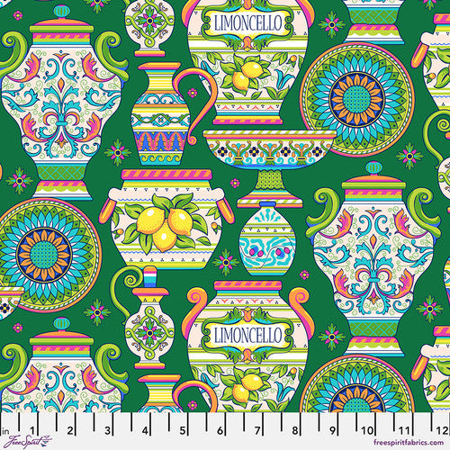 LG Majolica - Green || La Dolce Vita Stacy Peterson from Freespirit, by the yard
