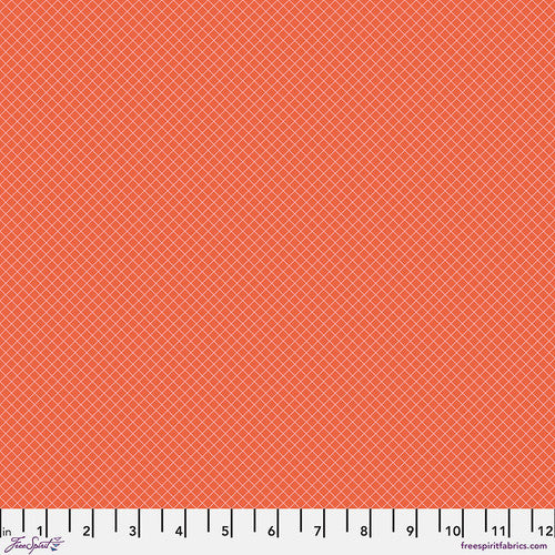 On the Grid - Salmon || Tula Pink True Colors by the yard