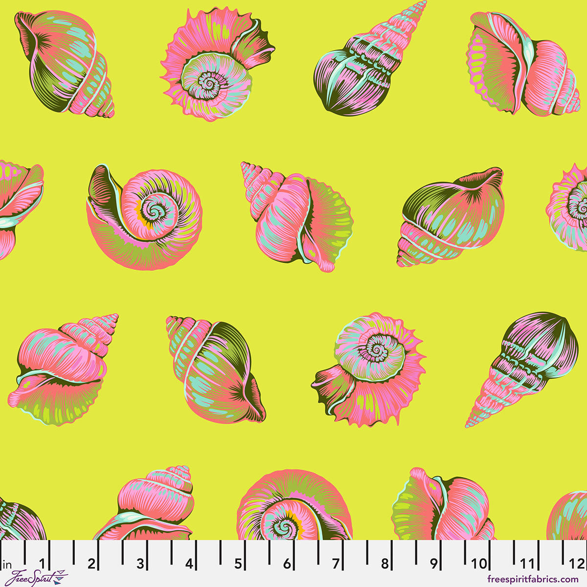 Lil Shelly - Seagrass || Floral Reef Tula Pink, by the yard