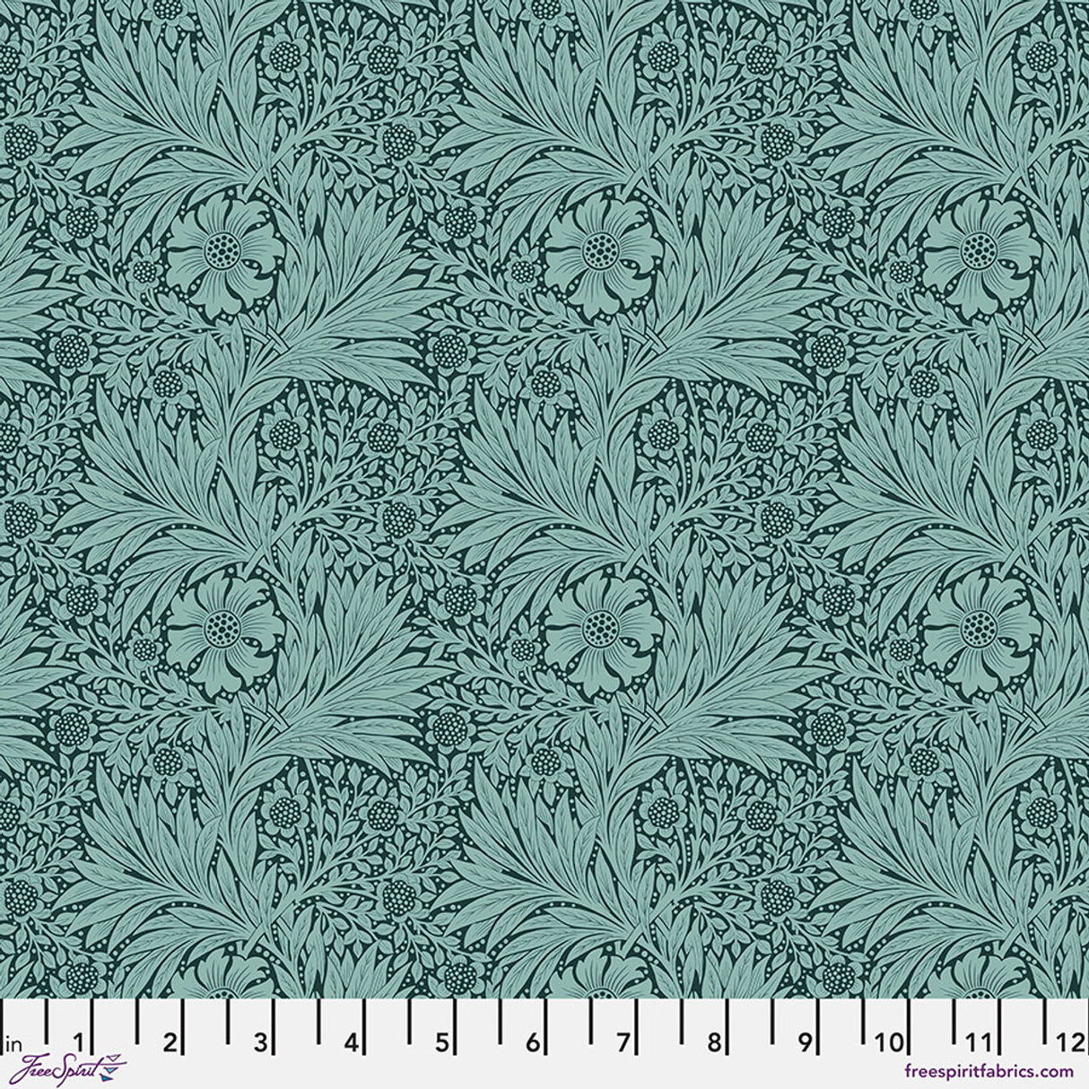 Marigold - Teal || Bedford Park from William Morris by the yard