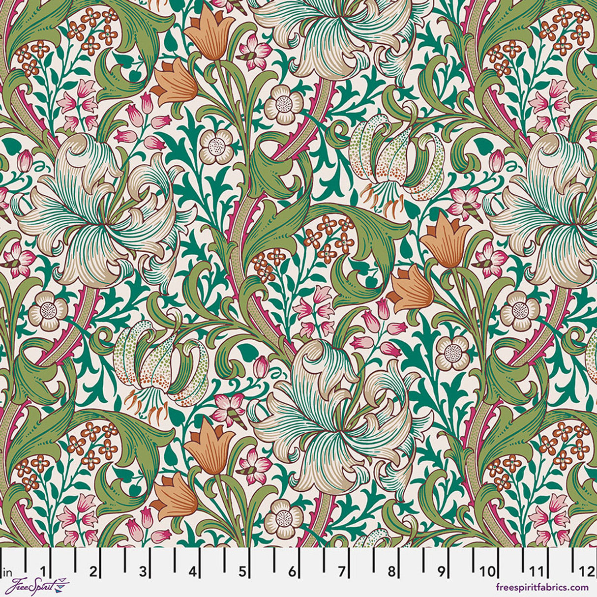 Golden Lily - Fuchsia || Bedford Park from William Morris by the yard
