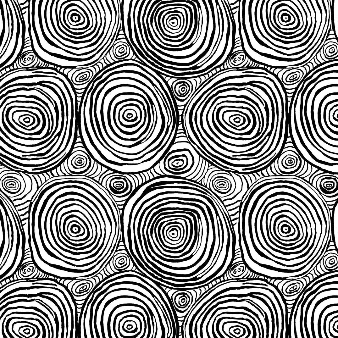 Backing Fabric - Onion Rings - Black || Kaffe Quilt Backs