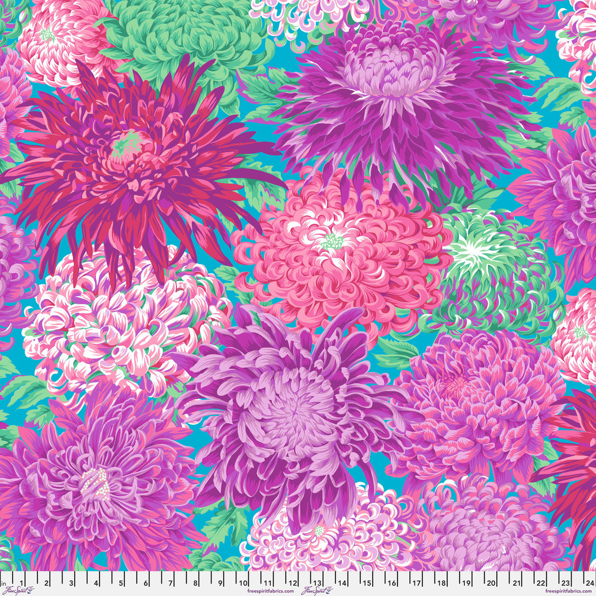 Backing Fabric - Japanese Chrysanthemum - Magenta || Kaffe Fassett Collective Quilt Backs
