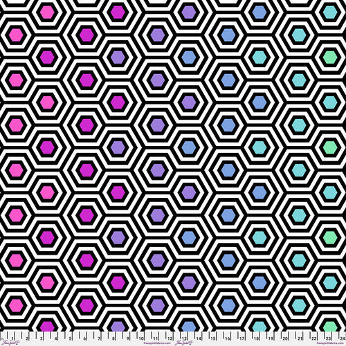 Backing Fabric - Rainbow Hexy XL - Ink || Tula's True Colors Quilt Backs Wide Back 108"